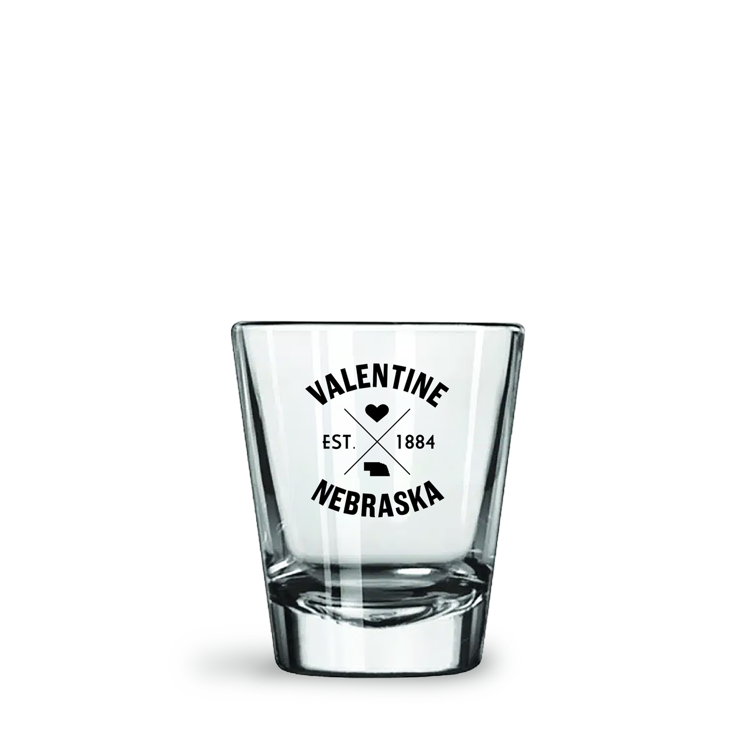 1.75oz "Valentine, Nebraska: Est. 1884" Whiskey Shot Glass