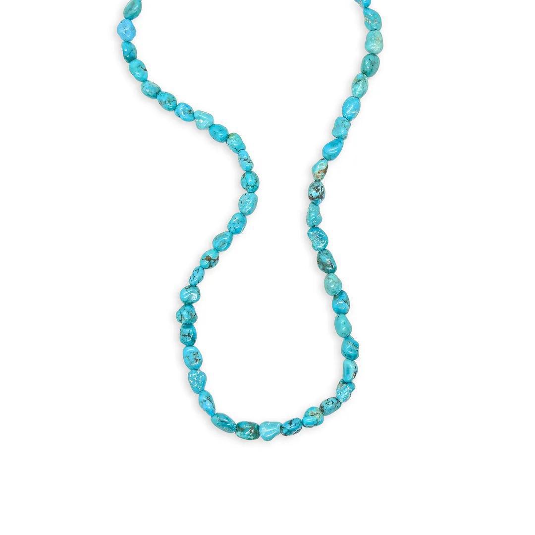 Navajo Sleeping Beauty Turquoise Nugget Necklace