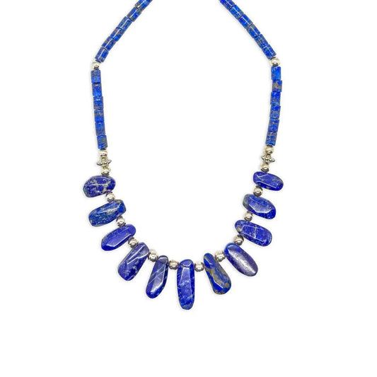 Sicangu Lakota Oyate Lapis & Sterling Silver Beaded Necklace