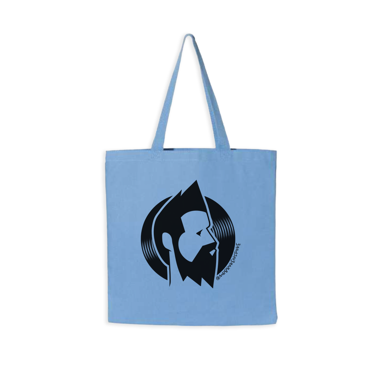 Eco Mr Broken Spoke Light Blue Canvas Record Tote Bag