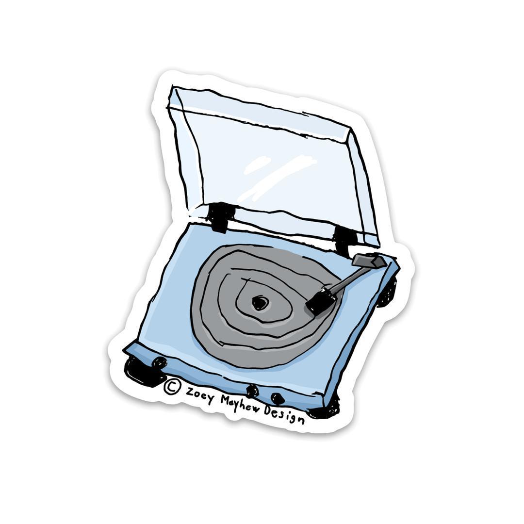 Cute Hand-Drawn Vinyl Record Player Vinyl Sticker