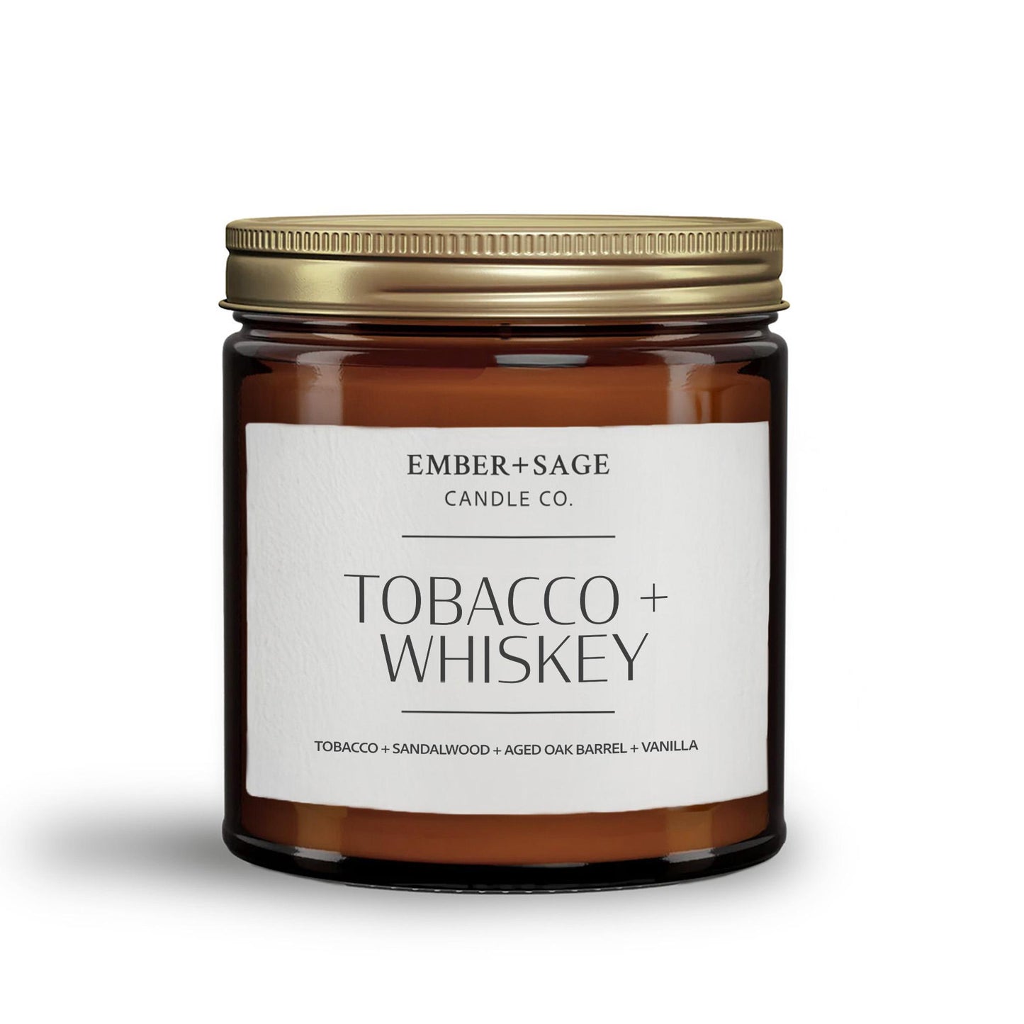 Tobacco + Whiskey | Hand-Poured Soy Coconut Wax Candle | 16oz with Double Wick