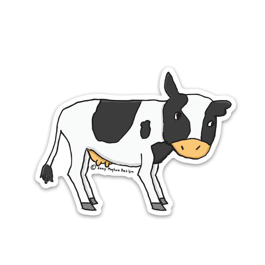 Cute Hand-Drawn Nebraska Cow Vinyl Sticker