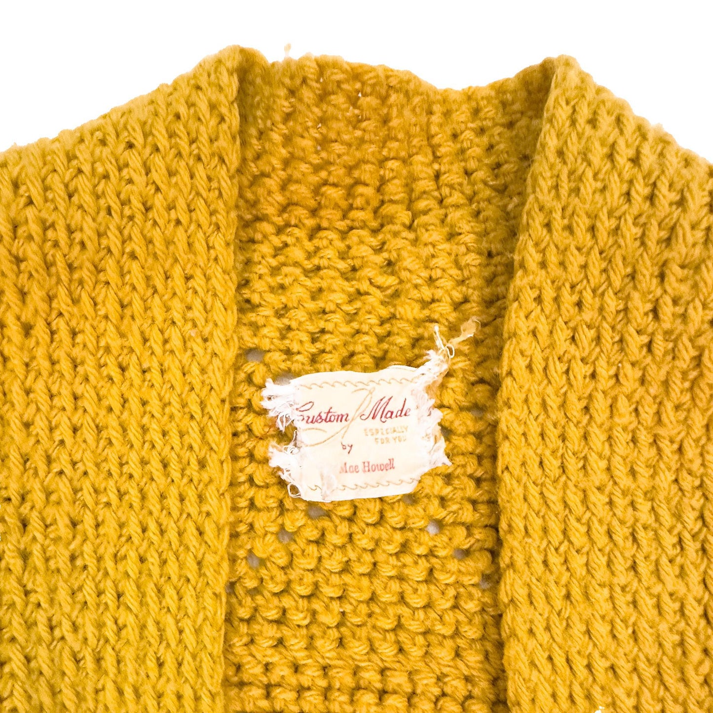 Vintage Handmade Mustard Crochet Cardigan