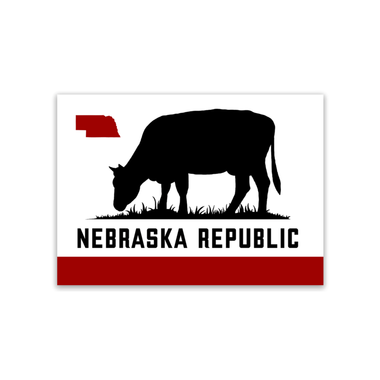 Nebraska Republic Cow Flag Vinyl Sticker