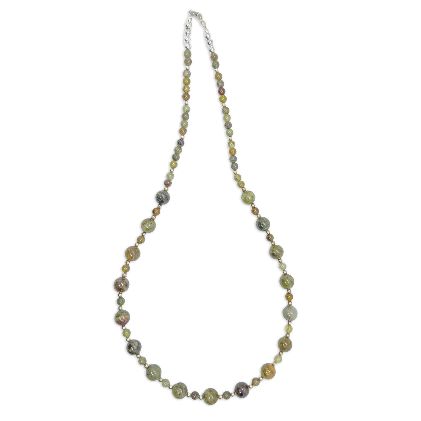 Sicangu Lakota Oyate Green Garnet with Sterling Silver Accent Necklace