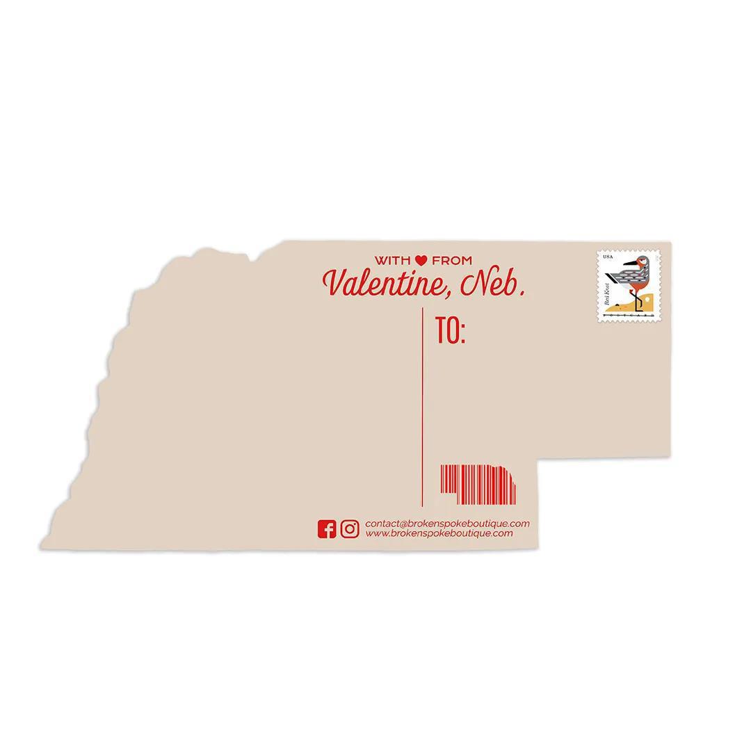 Vintage Inspired "Valentine, Nebraska" State Postcard