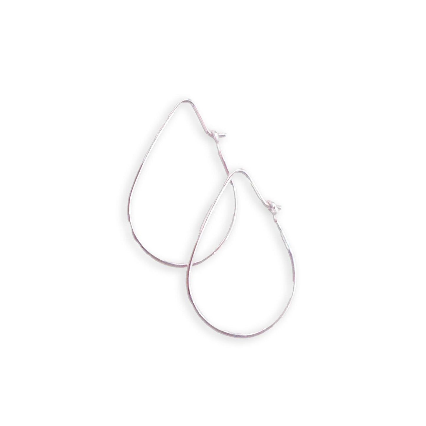 Handmade Minimalist Sterling Silver Teardrop Hoop Earrings