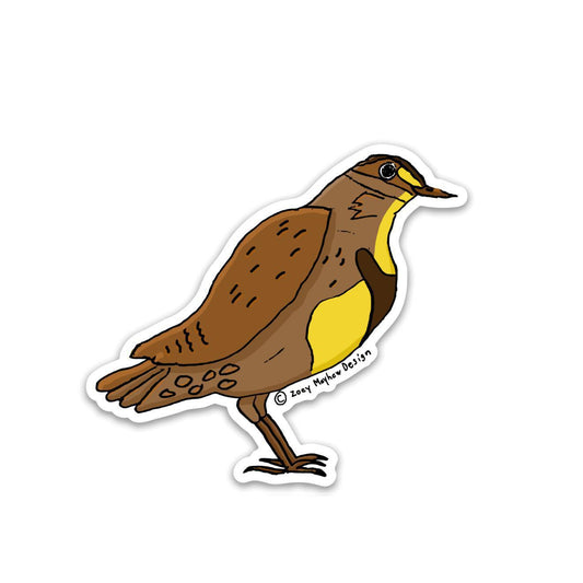 Cute Hand-Drawn Nebraska Meadow Lark Vinyl Sticker