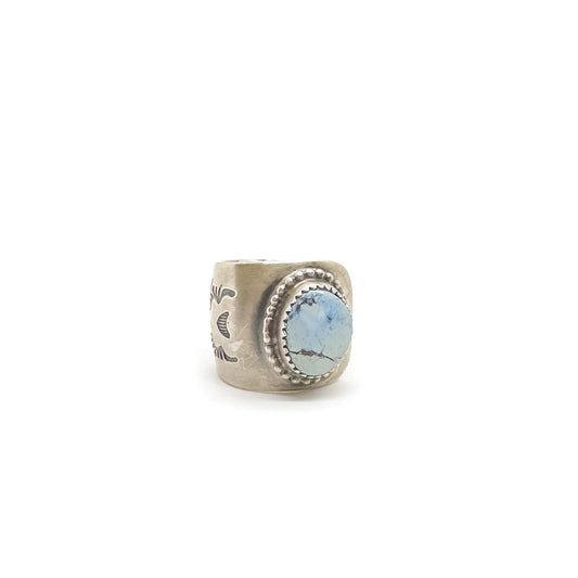 Navajo Golden Hills Turquoise Sterling Silver Ring - Adjustable Size