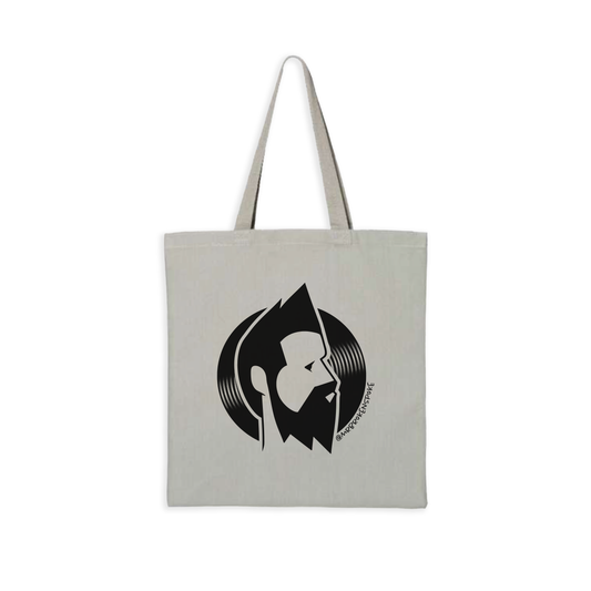 Eco Mr Broken Spoke Light Grey Canvas Record Tote Bag