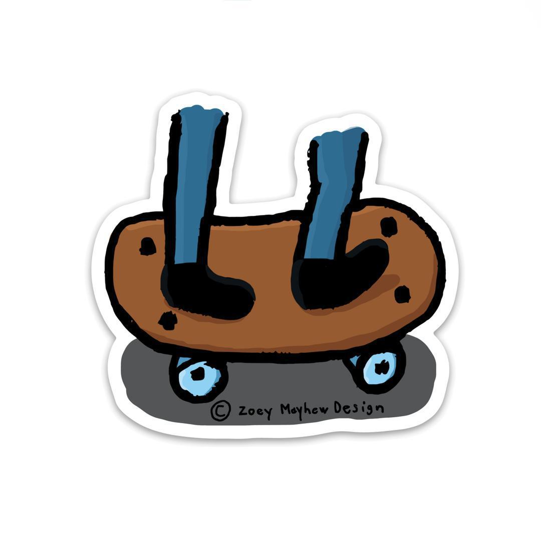 Cute Hand-Drawn Skateboarding Vinyl Sticker