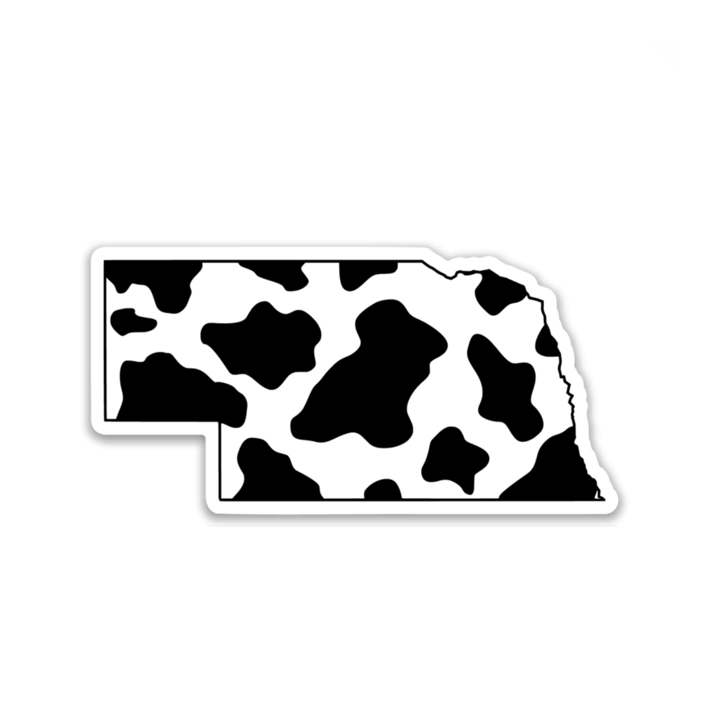 Nebraska State Cow Print Vinyl Sticker