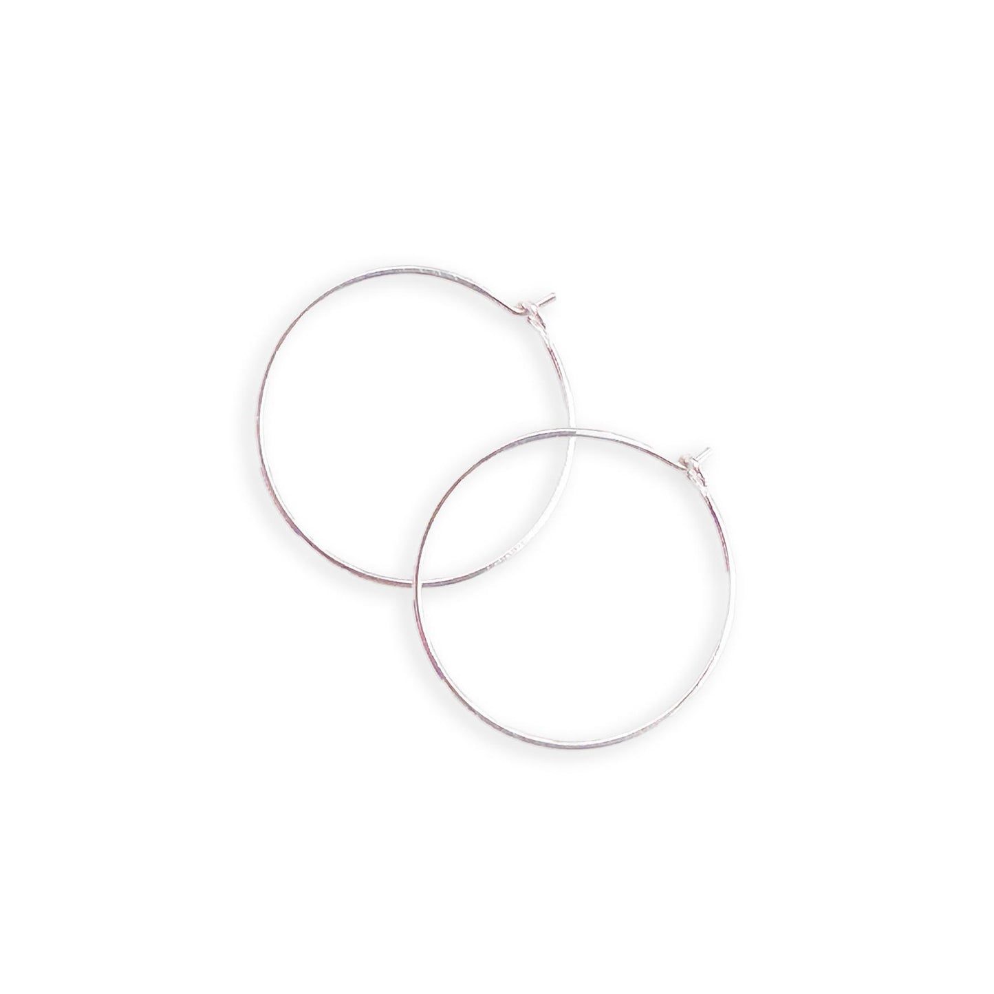 Handmade Minimalist Sterling Silver Medium Hoop Earrings