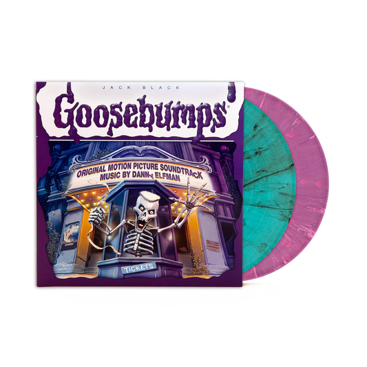 Goosebumps Soundtrack 2LP Vinyl Record - 2022 Press "One Day At HorrorLand" Teal Smoke & Pink Splatter Vinyl