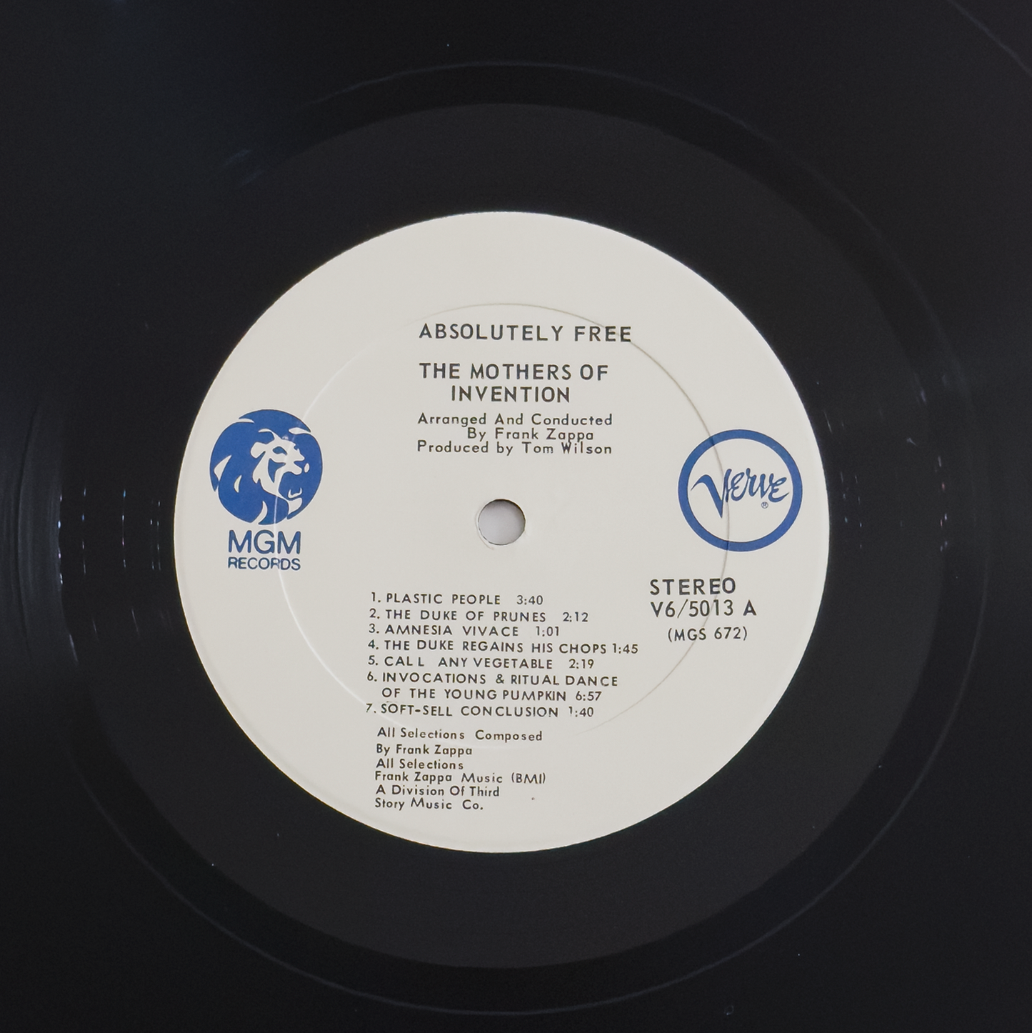 The Mothers of Invention "Absolutely Free" Rare White Label Frank Zappa Gatefold Vinyl Record