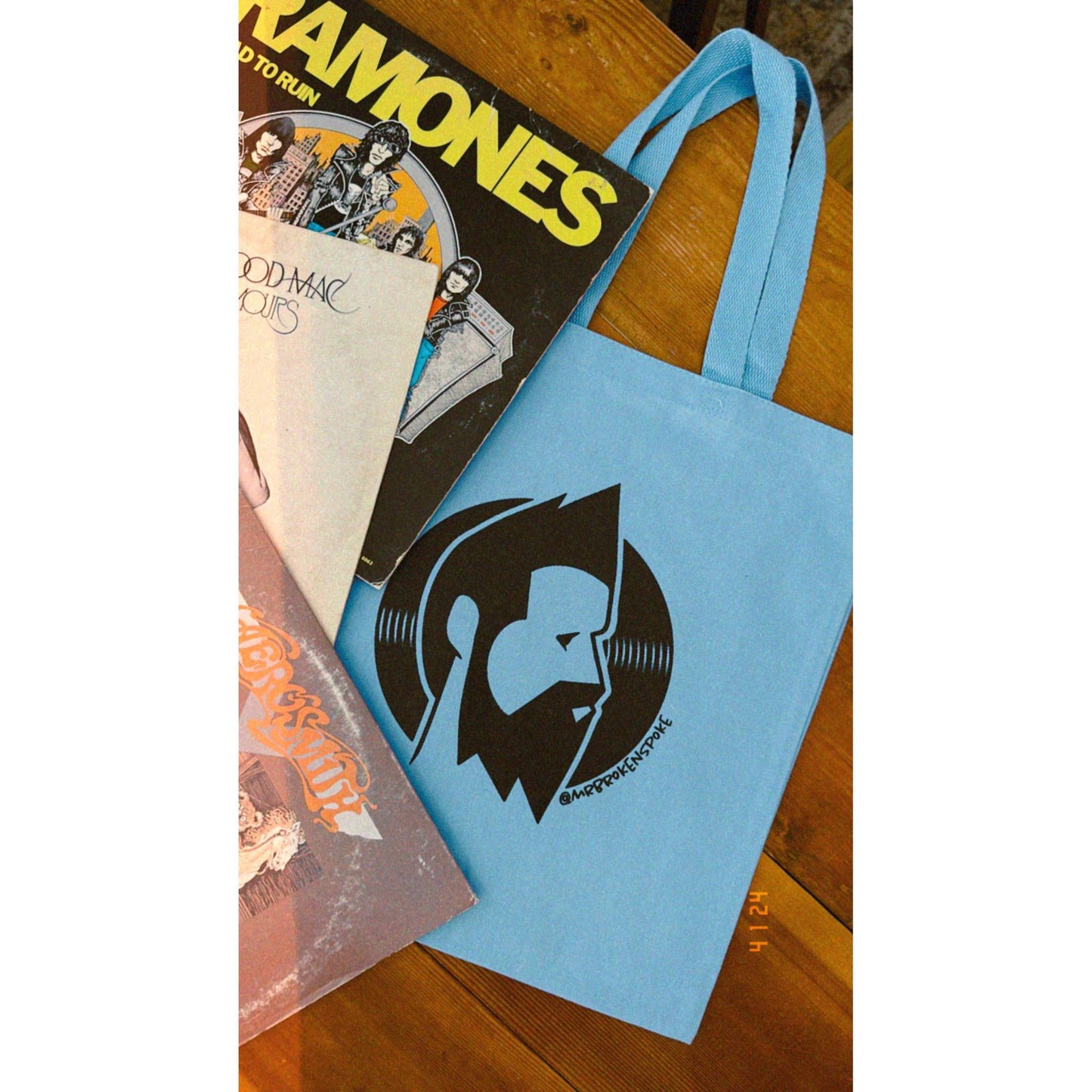 Eco Mr Broken Spoke Canvas Record Tote Bag