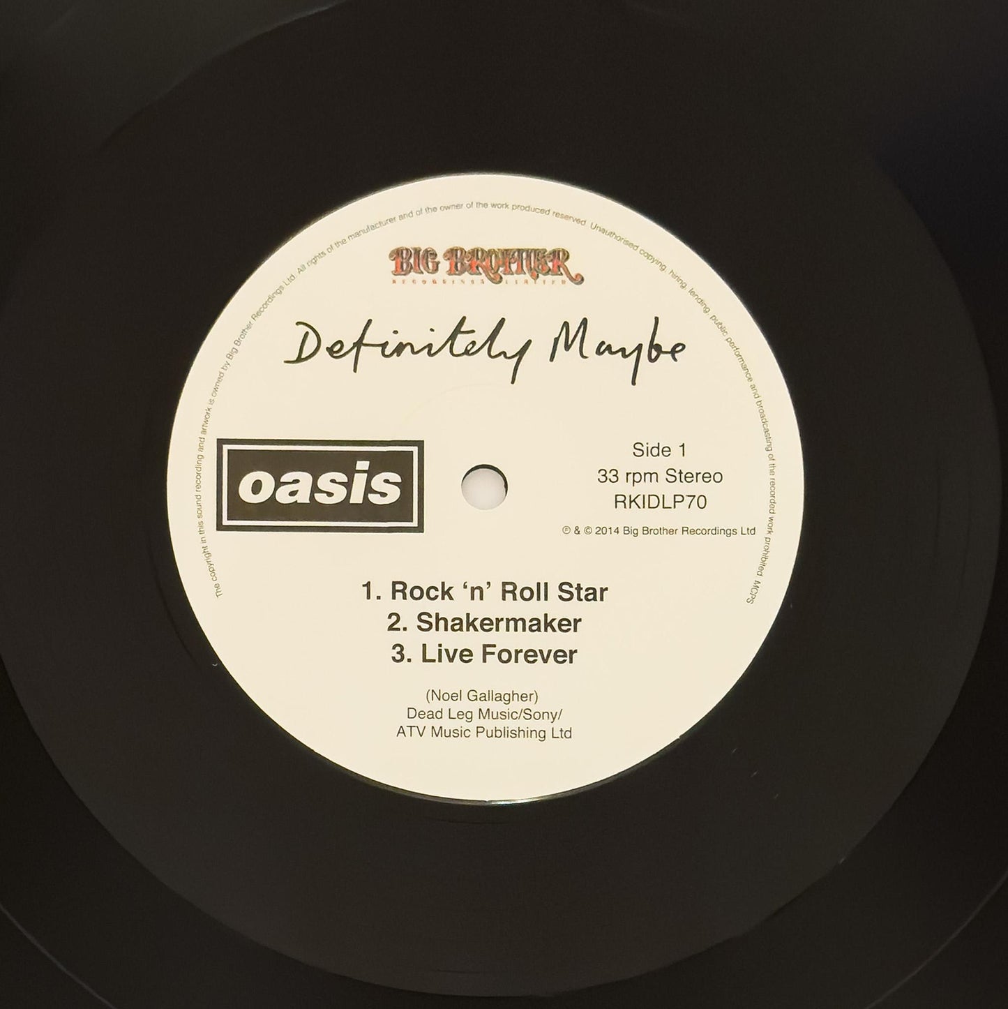 Oasis "Definitely Maybe" 2LP 180g Gatefold Vinyl Record – 2021 European Import Press