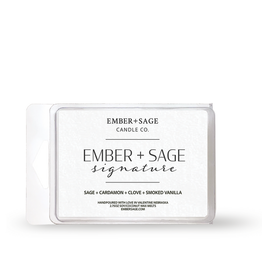 Ember + Sage Signature | Hand-Poured Soy Coconut Wax Melt | 2.75oz