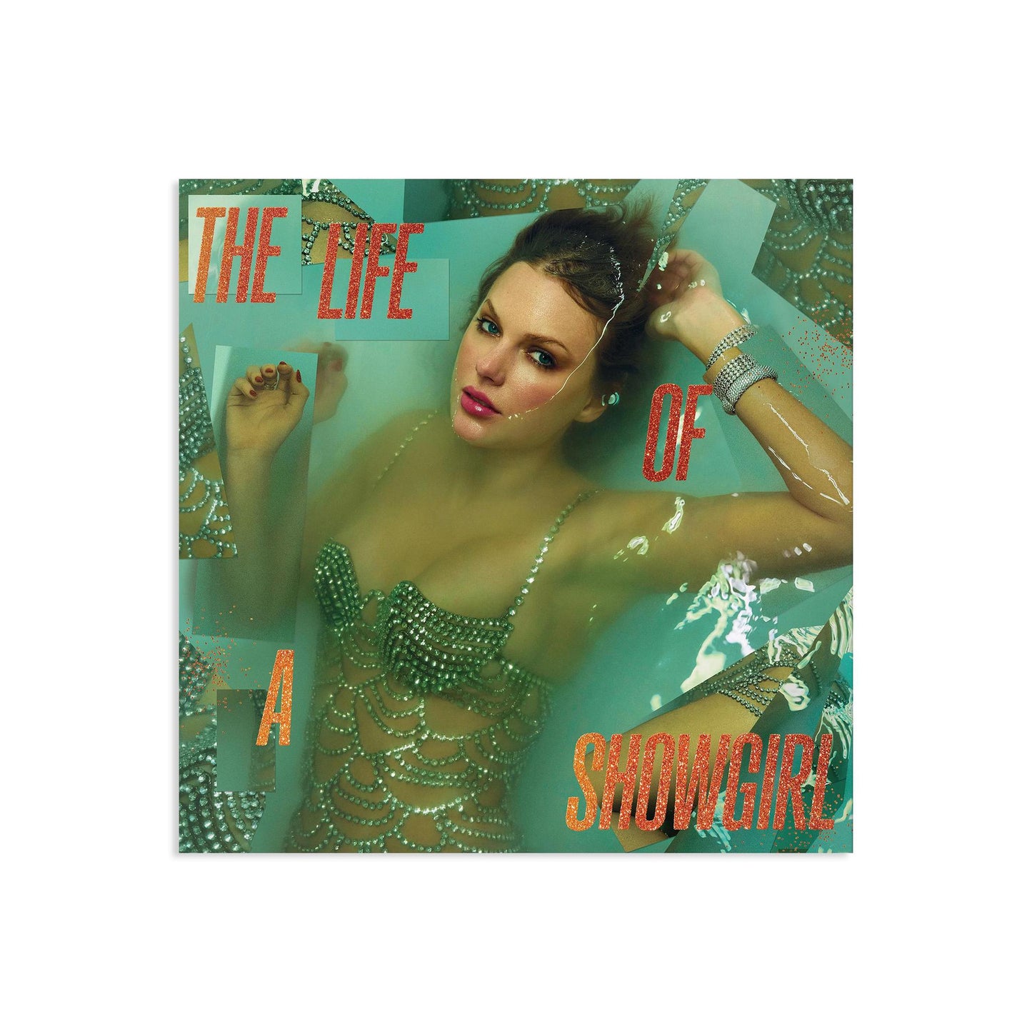 Taylor Swift “The Life Of A Showgirl" Translucent Orange Vinyl Record with Gold Glitter – 2025 First Press