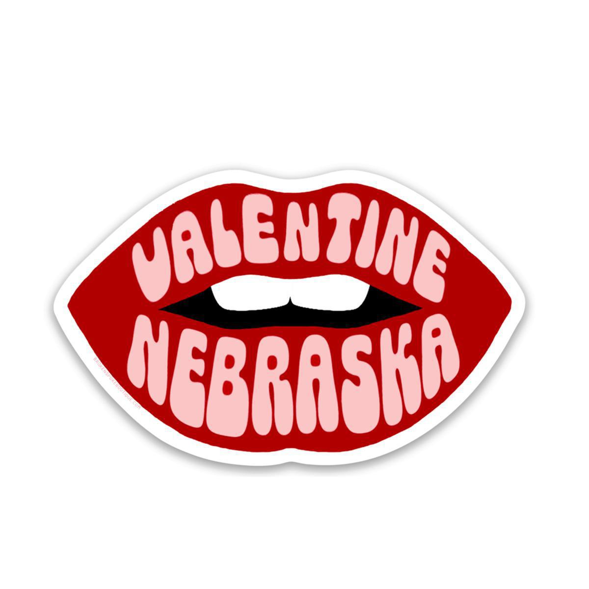 Red & Pink "Valentine, Nebraska" Vintage Lips Magnet