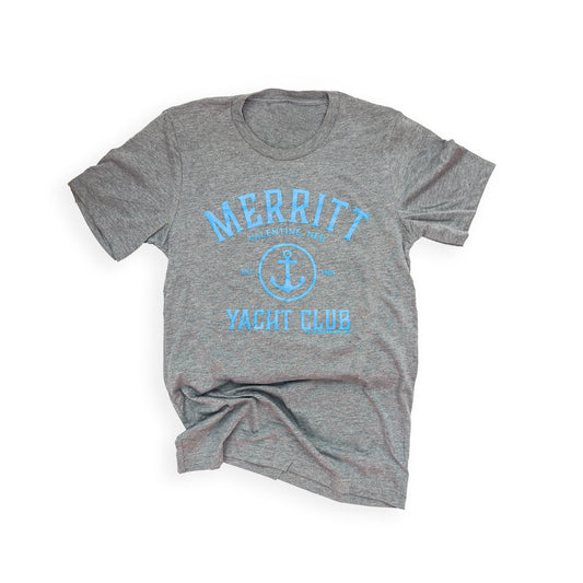 Stormy Grey Skies “Merritt Yacht Club: Est. 1964" Valentine, Neb. Graphic Tee
