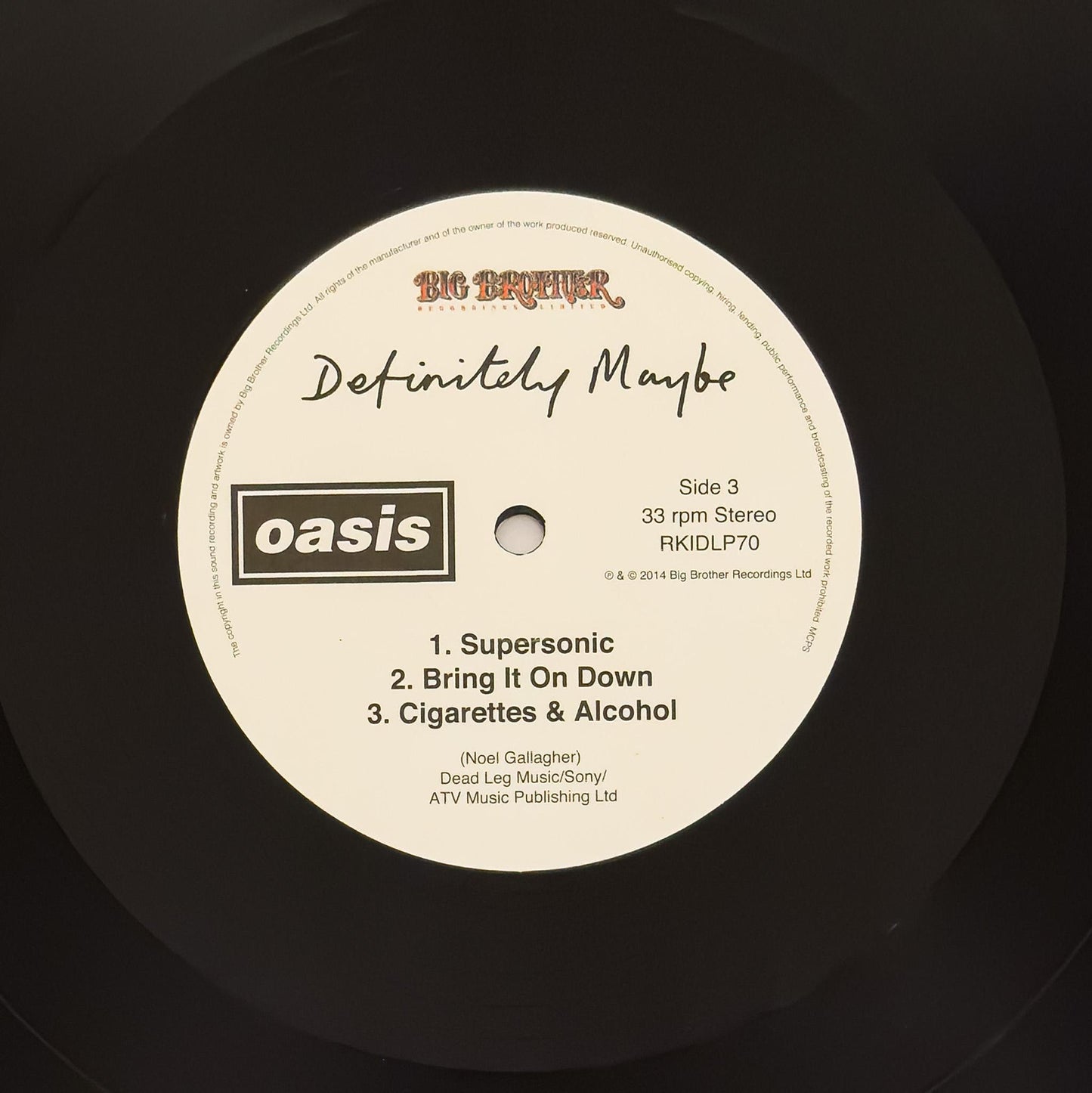 Oasis “Definitely Maybe" 2LP 180g Gatefold Vinyl Record – 2021 European Import Press