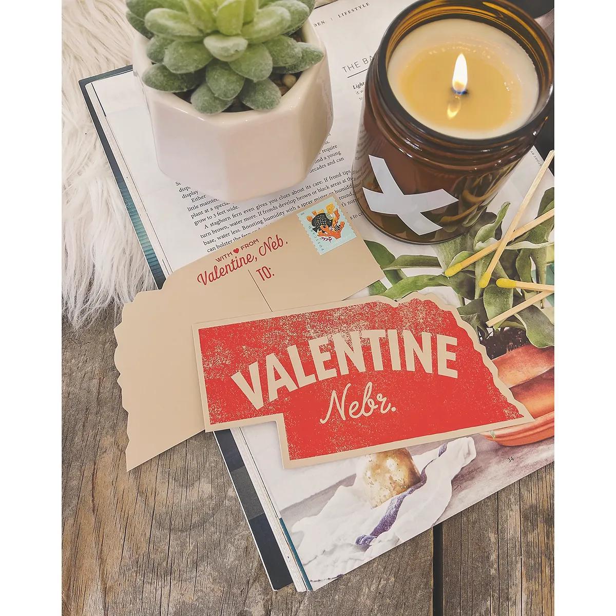 Vintage Inspired "Valentine, Nebraska" State Postcard