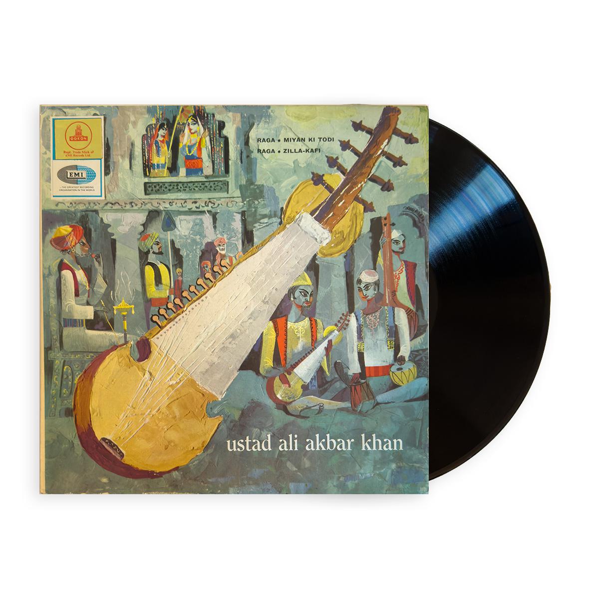 Ustad Ali Akbar Khan “Raga Miyan Ki Todi / Raga Zilla-Kafi" Vinyl Record — Hindustani 1965 Red Labels with Gold Odeon Stickers