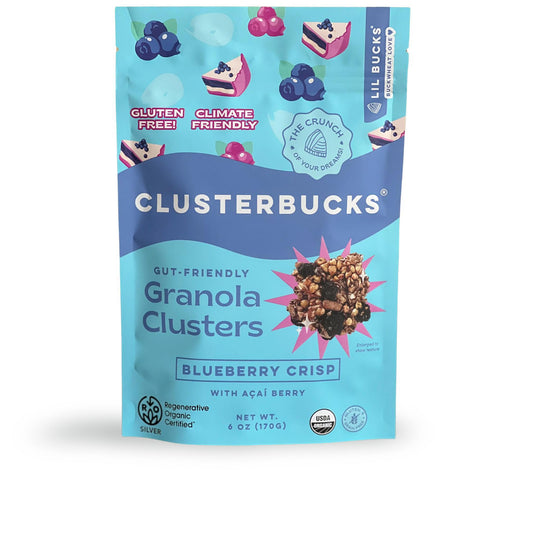 Clusterbucks Blueberry Crisp Gut Friendly & Grain Free Granola Superfood Clusters with Açai Berry