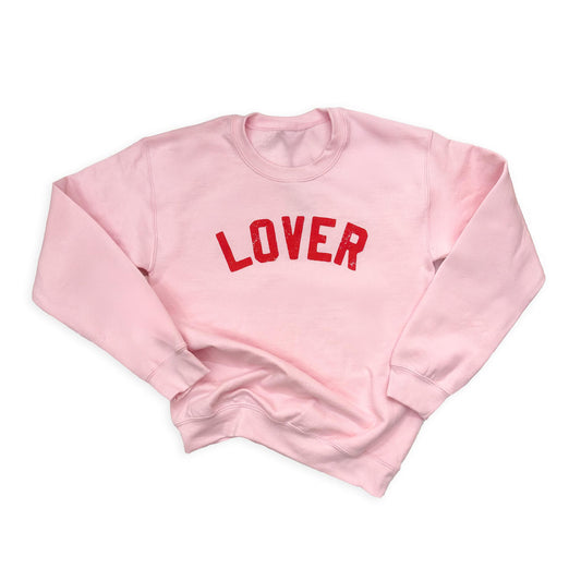 Pink "Lover" Valentine's Day Graphic Sweatshirt