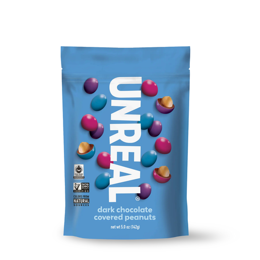 Unreal Dark Chocolate Peanut Gems - Naturally Colored, Made with Fair Trade Ingredients