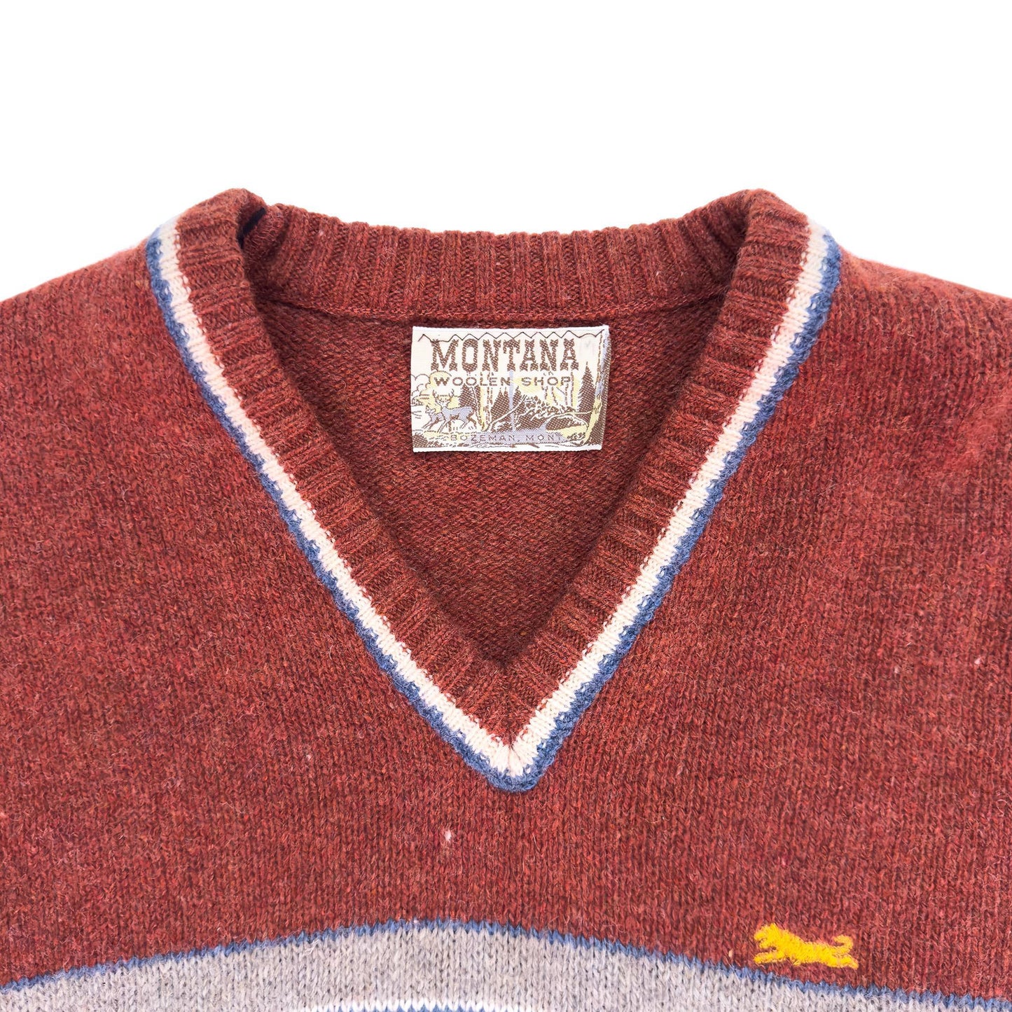 Vintage Le Tigre Montana Woolen Shop V-Neck Sweater — Medium