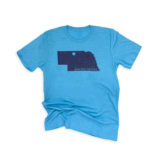 Aquifer Blue “Small Town. Big Heart.” Valentine, Nebraska Graphic Tee