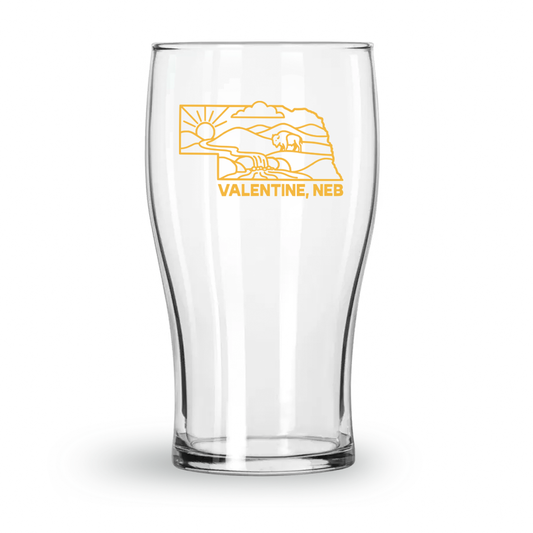 20oz “Valentine, Neb” State Sandhills & Bison Pub Glass