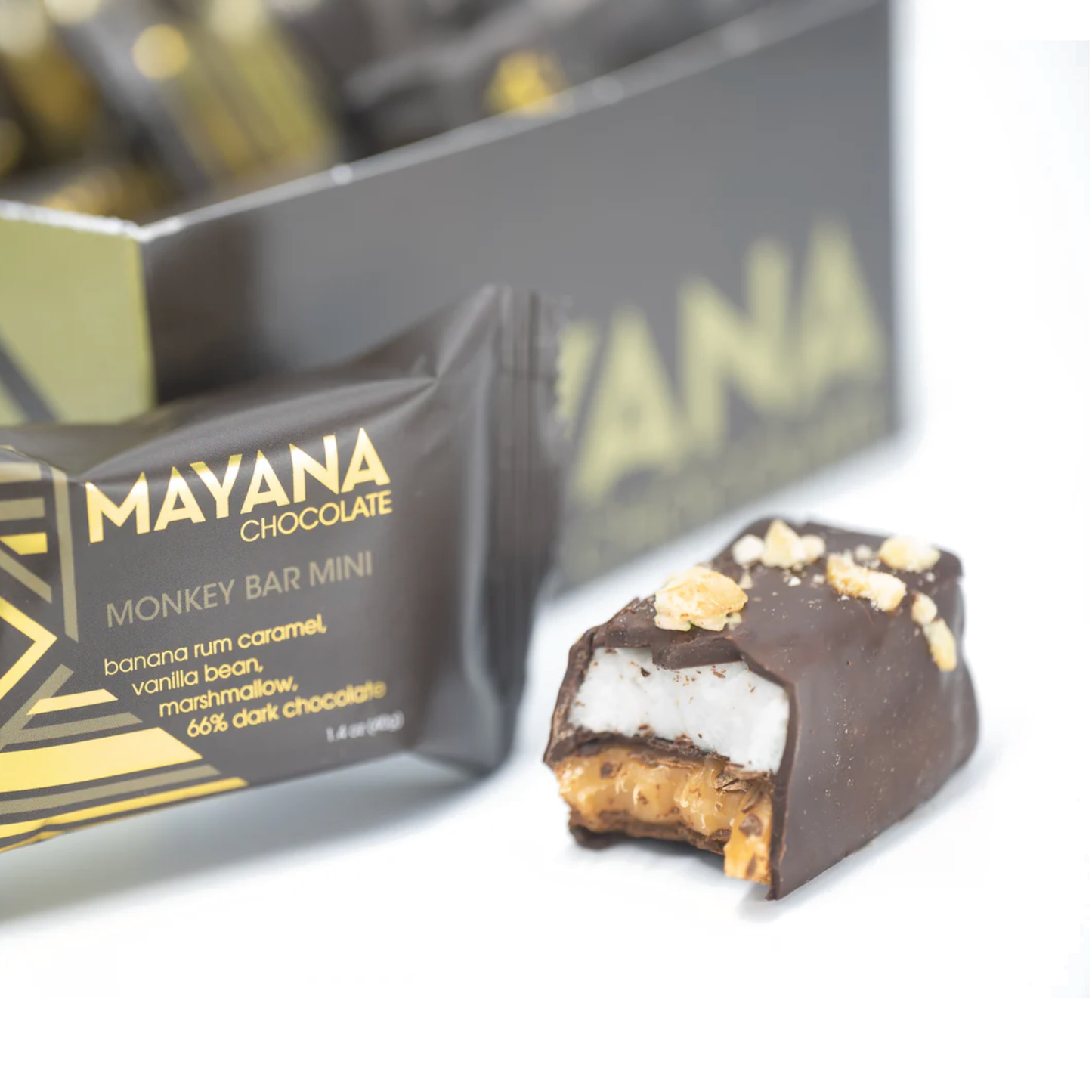 Banana Rum Caramel, Vanilla Bean & Marshmallow "Monkey" Gourmet Mini Chocolate Bar