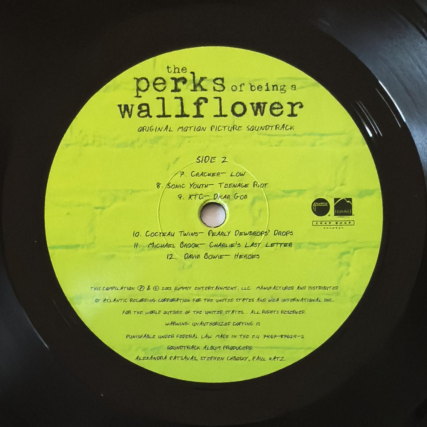 The Perks Of Being A Wallflower (Original Motion Picture Soundtrack) Vinyl Record – 2012 US Pressing