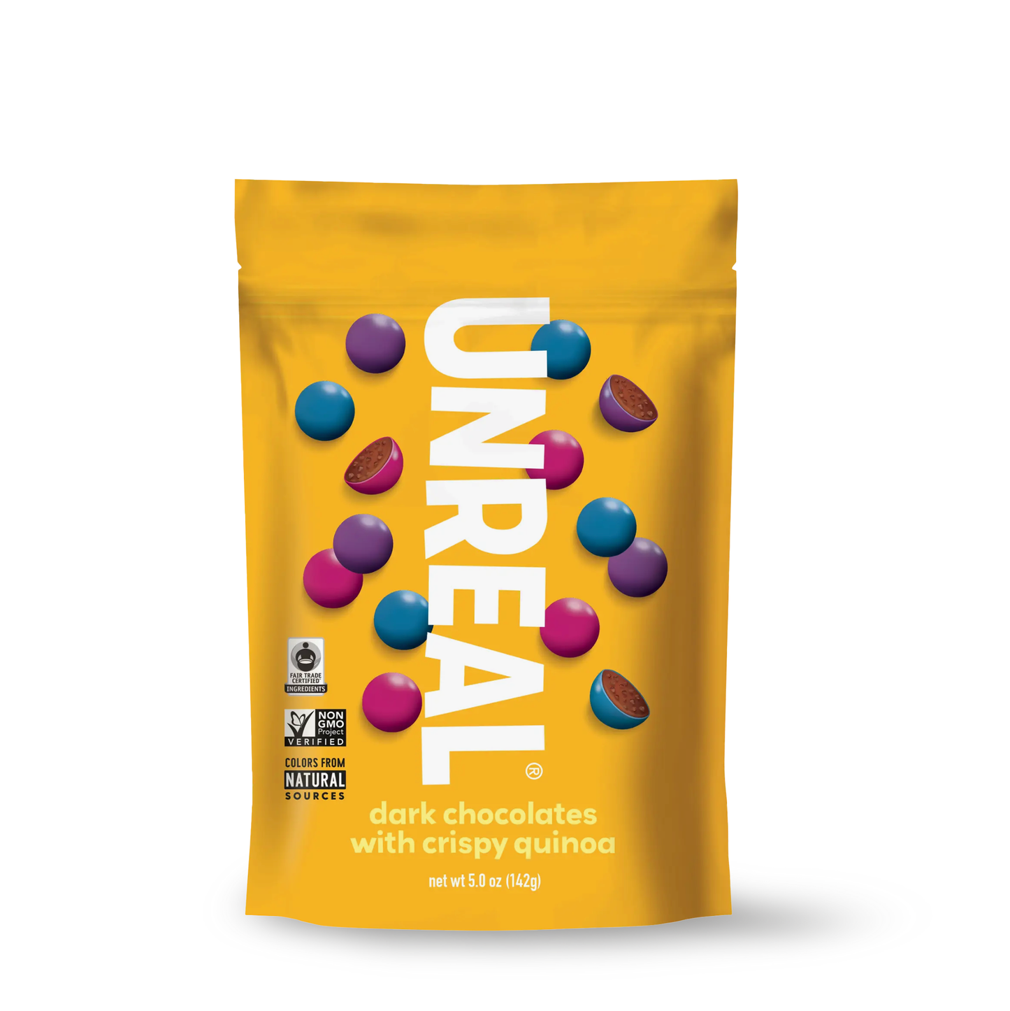 Unreal Dark Chocolate Crispy Quinoa Gems - Naturally Colored, Made with Fair Trade Ingredients