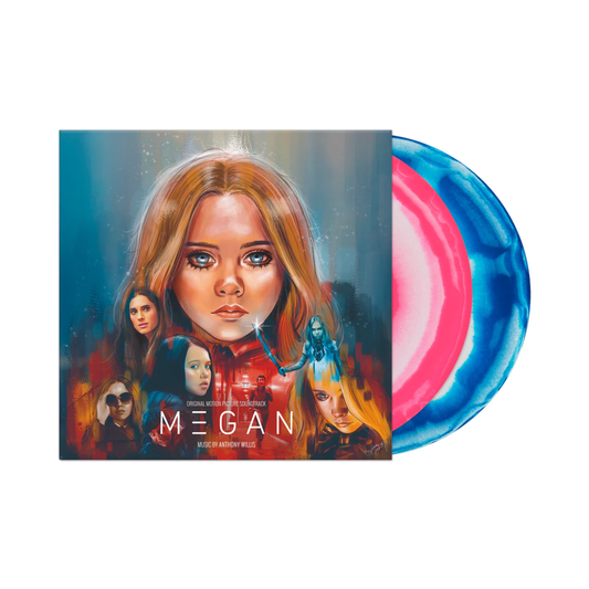 M3GAN Original Motion Picture Soundtrack 2LP Vinyl Record - 2023 Press on Pink/White & Blue/White Swirl Vinyl