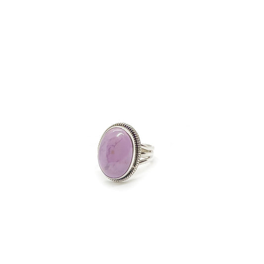Navajo Charoite Sterling Silver Ring - Size 6.75