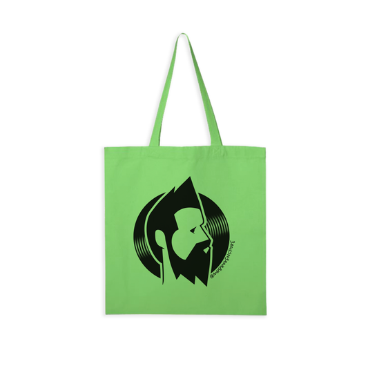 Eco Mr Broken Spoke Lime Canvas Record Tote Bag