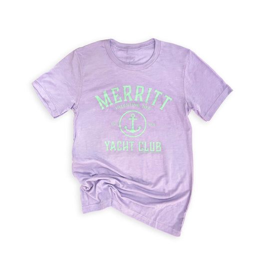 Dusty Lavender Triblend “Merritt Yacht Club: Est. 1964" Valentine, Neb. Graphic Tee