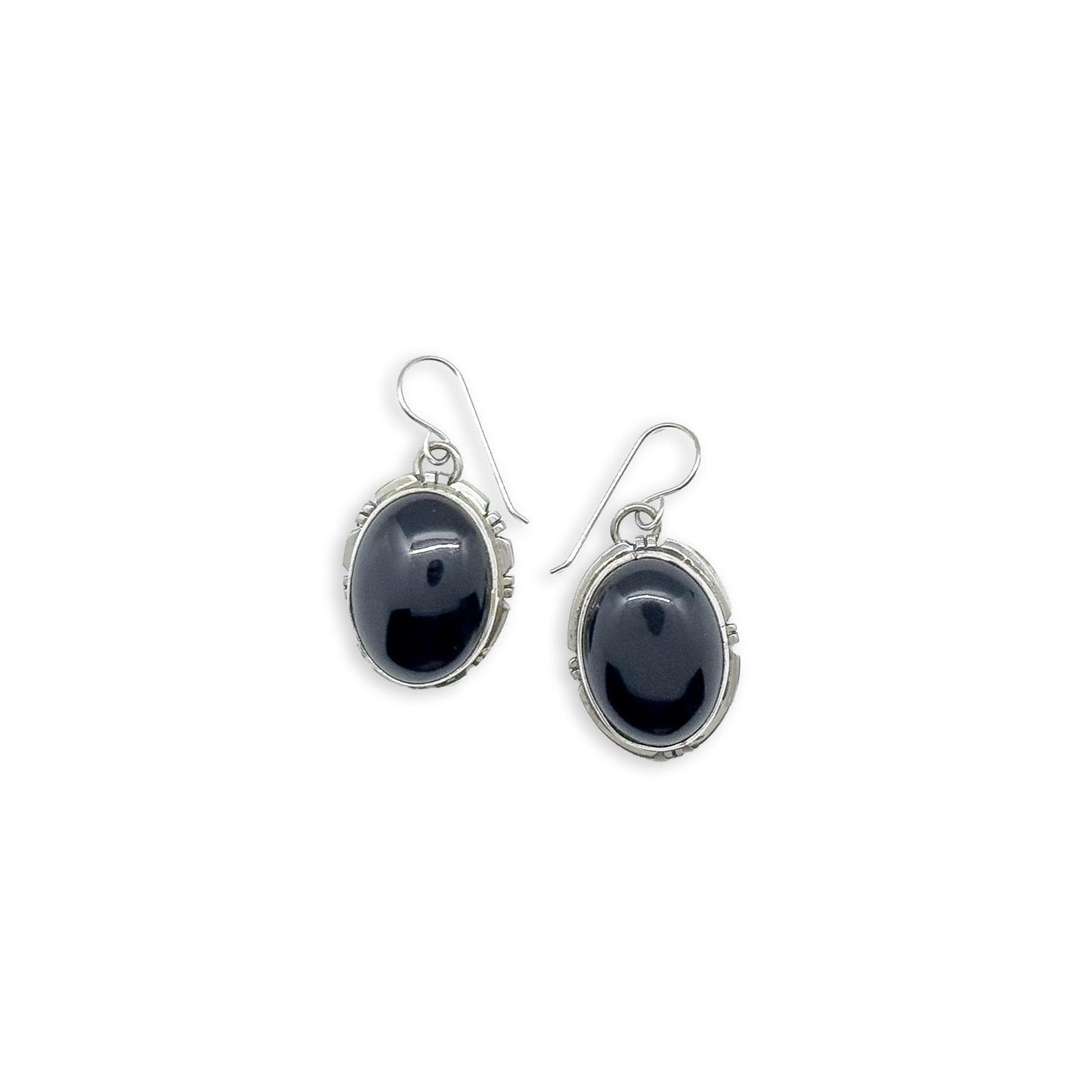 Navajo Black Onyx Earrings by Glenn & Irene Sandoval