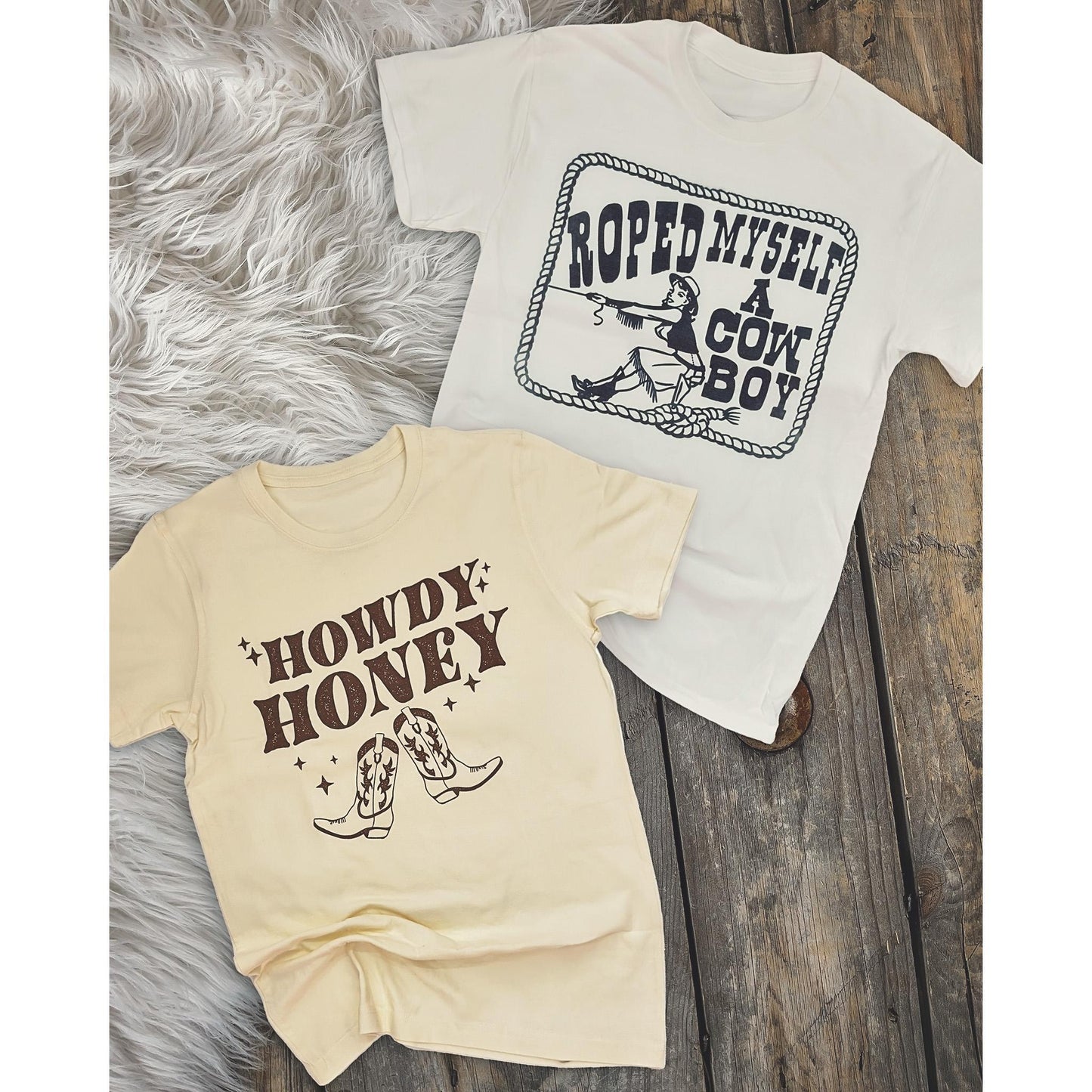 White Heather "Roped Myself A Cowboy" Western Graphic Sweatshirt