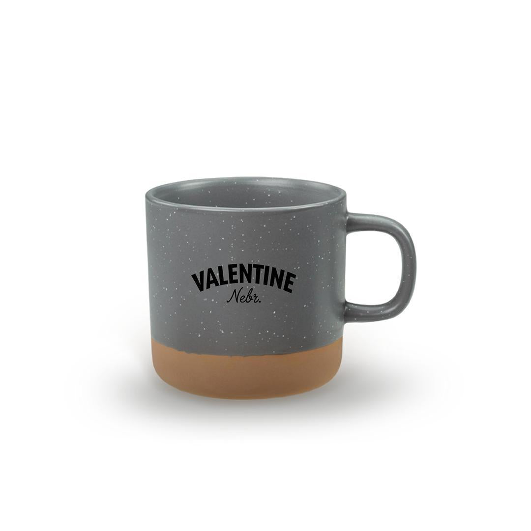 11oz Grey & Natural Ceramic "Valentine, Nebr." Nebraska Mug