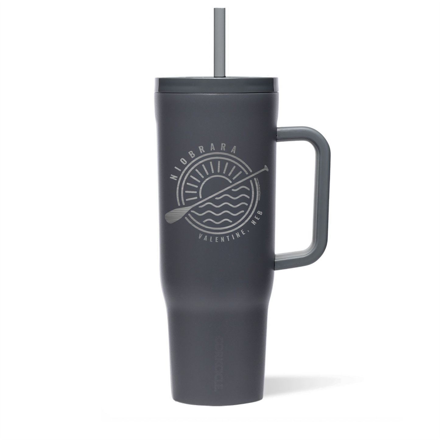 Slate 40oz Niobrara River Oar Etched Triple Insulated Cruiser Tumbler