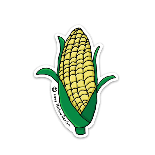 Cute Hand-Drawn Nebraska Ear of Corn Vinyl Sticker