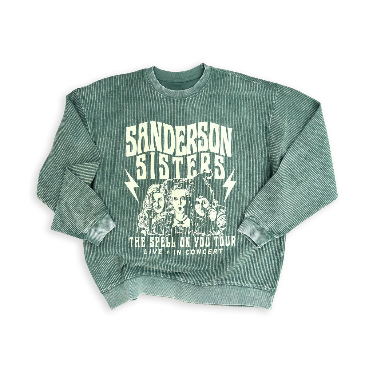 Green "Sanderson Sisters: Live in Concert" Hocus Pocus Graphic Corded Sweatshirt